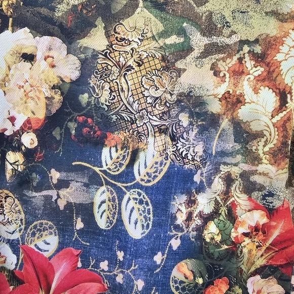 Vintage Art To Wear Stretchy Blouse Floral Multi-colored Womens Size M Petite‎ - Picture 7 of 9